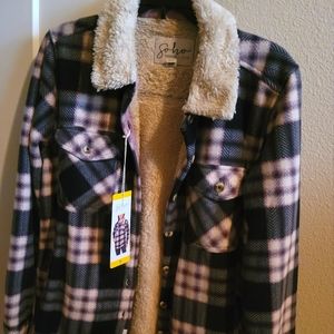 NWT Soho Threads sherpa lined flannel shacket